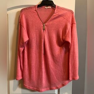 Soft Surroundings Coral Valentina zip sweater 1X
